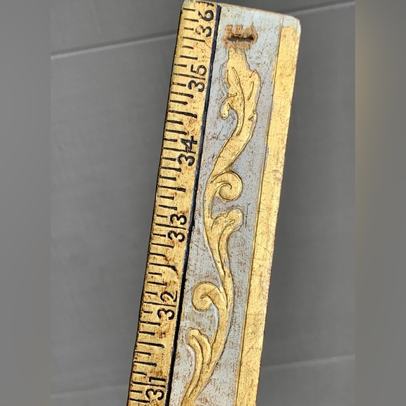 Vintage CE Made in Italy Ornate Pressed Embellished Gold Painted Yard Stick - Picture 12 of 15